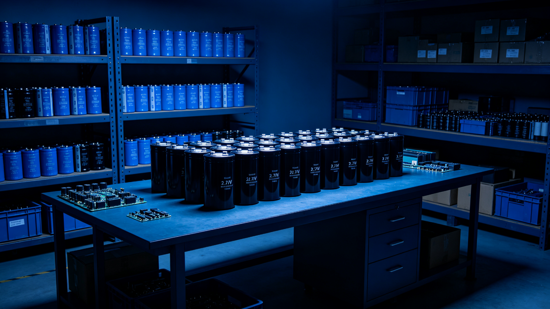 Supercapacitor and electrolytic capacitor stock